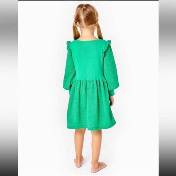 🆕Lilly Pulitzer Caila sweater dress Botanical Green Metal Sz Large(8-10) I1 - Picture 4 of 8